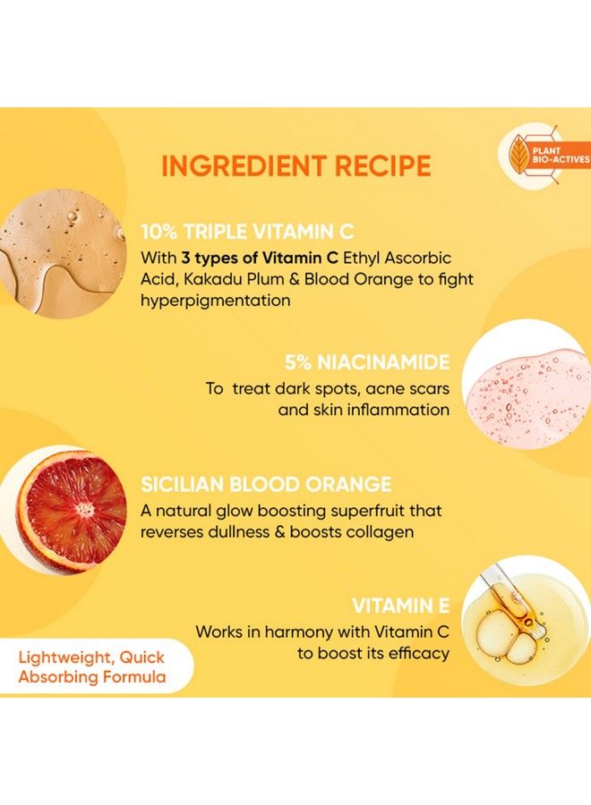 10% Vitamin C + E 5% Niacinamide Face Serum For Glowing Skin Vitamin C Serum Reduces Pigmentation Dark Spots 20Ml