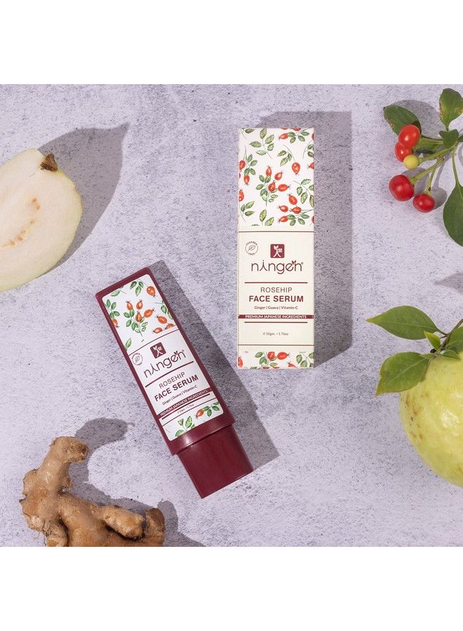 Rosehip Face Serum I Goodness Of Ginger Guava Vitaminc I Dermatologically Tested Paraben Free I Helps Reduce Fine Lines Improve Overall Skin Texture I 50G