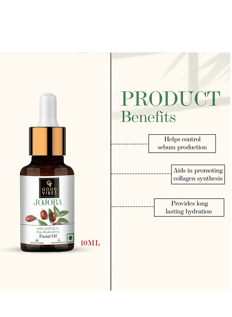 Good Vibes 100% Natural Jojoba Skin Replenishing Facial Oil, 10 ml