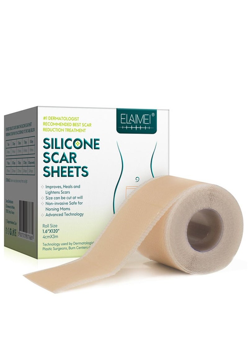 Medical Silicone Scar Sheets Roll 3m - Silicone Gel Sheets for Scar Removal, Silicone Sheets For Removing Scars Painlessly, Reusable Scar Gel Treatment,Cut Custom Size Strips