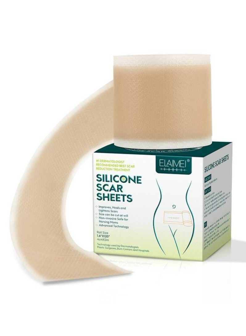 Medical Silicone Scar Sheets Roll 3m - Silicone Gel Sheets for Scar Removal, Silicone Sheets For Removing Scars Painlessly, Reusable Scar Gel Treatment,Cut Custom Size Strips