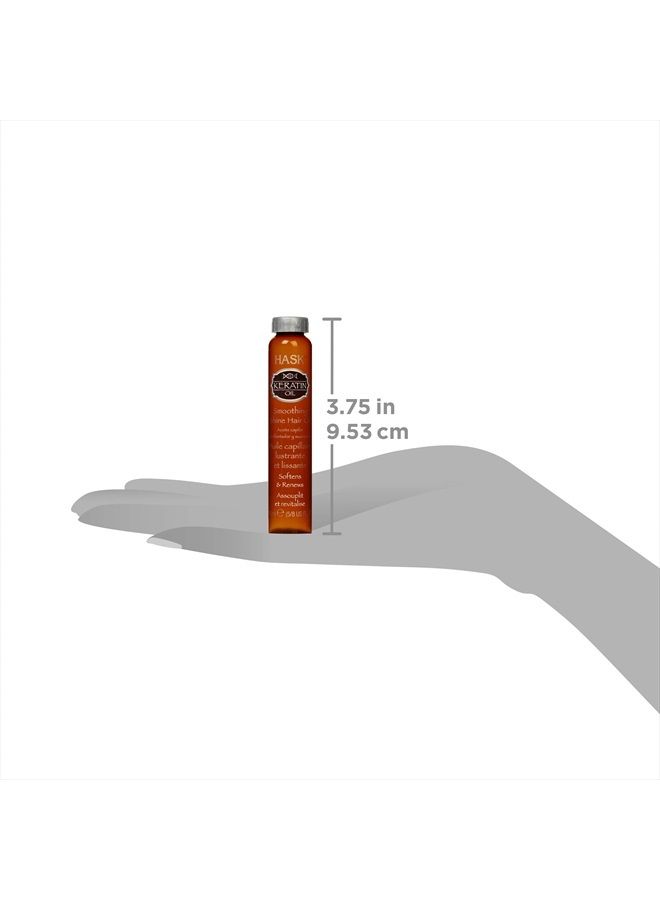 KERATIN Smoothing Hair Oil Vials for shine and frizz control for all hair types, color safe, gluten free, sulfate free, paraben free - 2 Hair Oil Vials