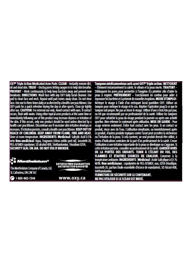 Triple Action Acne Cleansing Pads With Salicylic Acid 90ml