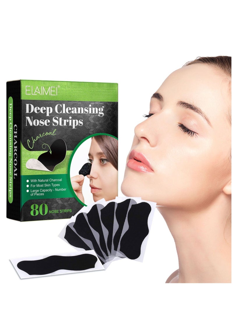 80 Pieces Deep Cleansing Nose Strips Remove Blackheads & Whiteheads Cleaning skin Shrinks Pores for Visible Clearer Skin & Blemishes Repairing for Men and Women