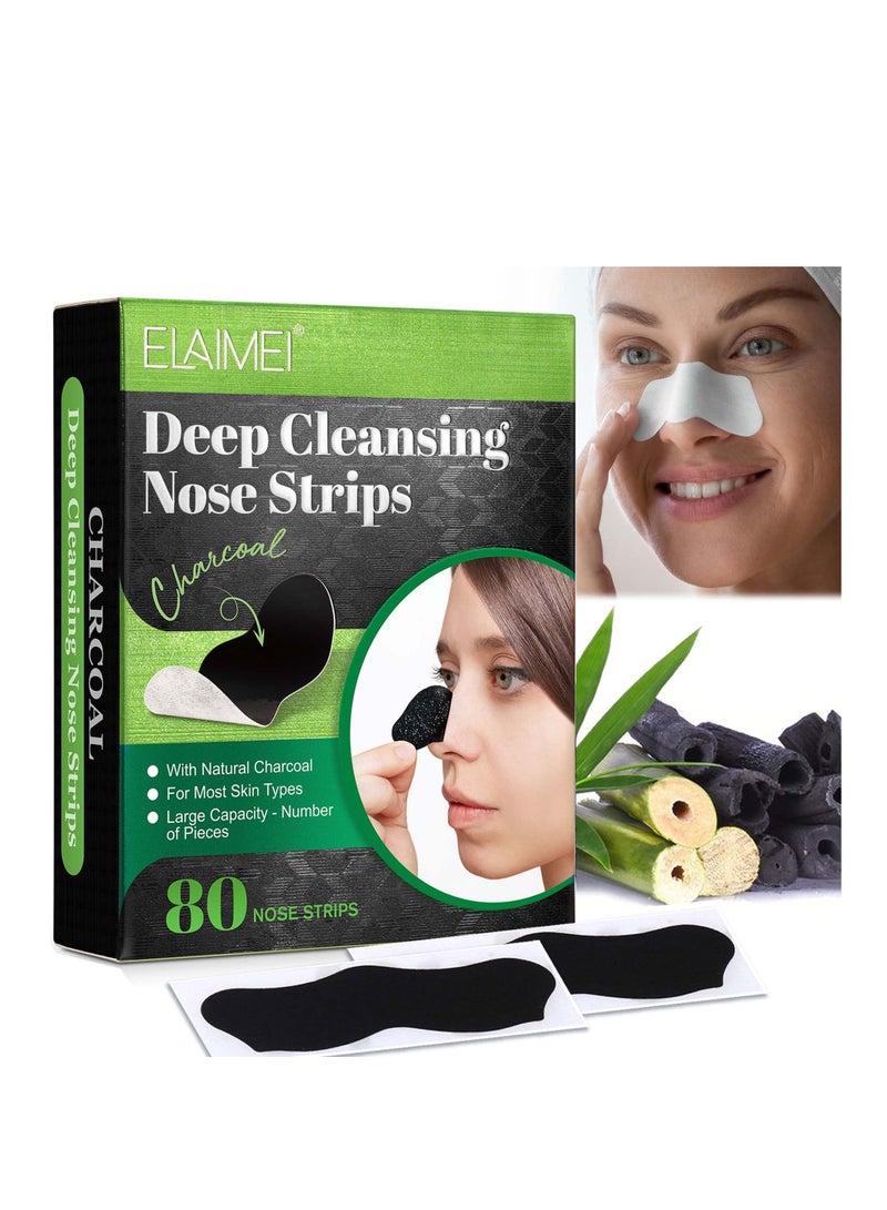 80 Pieces Deep Cleansing Nose Strips Remove Blackheads & Whiteheads Cleaning skin Shrinks Pores for Visible Clearer Skin & Blemishes Repairing for Men and Women