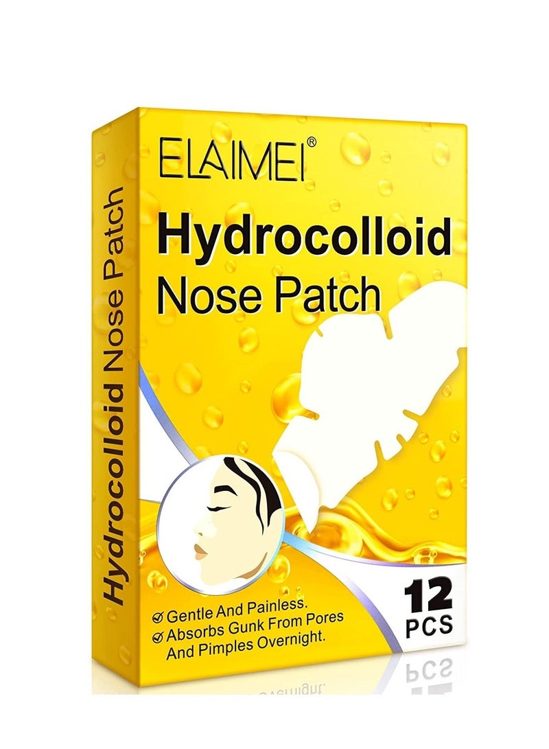 Hydrocolloid Nose Patch Cleansing Blackhead Remover Spot Facial Dot Sticker Gentle & Painless Get Rid of Pimple Acne Nose Gunk & Pores 12 Pcs