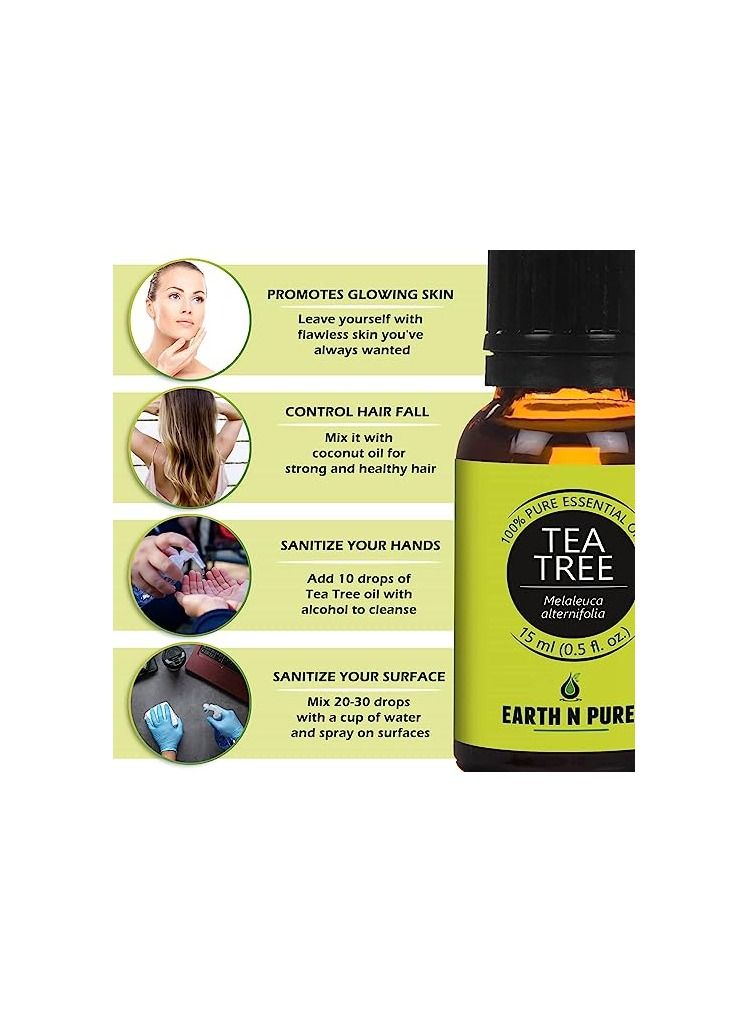 Earth N Pure Tea Tree & Lavender Essential Oils | Pack Of 2