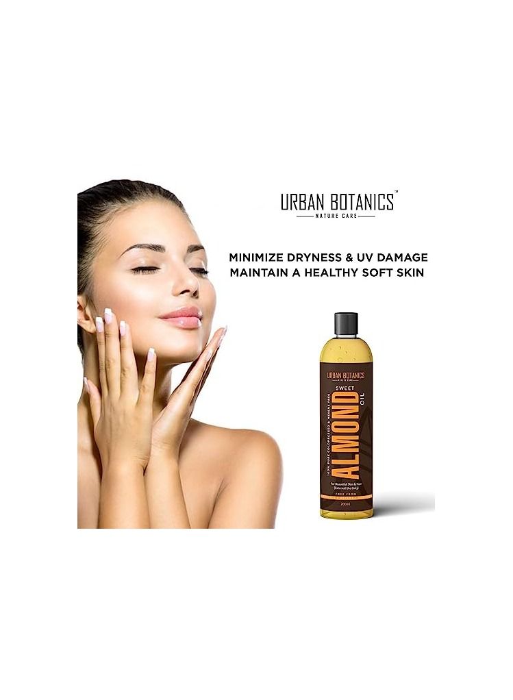 UrbanBotanics Pure Cold Pressed Sweet Almond Oil for Hair and Skin