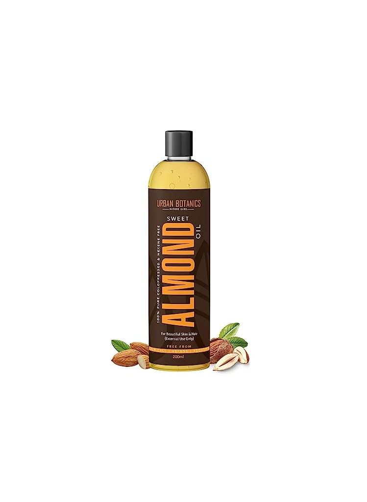 UrbanBotanics Pure Cold Pressed Sweet Almond Oil for Hair and Skin