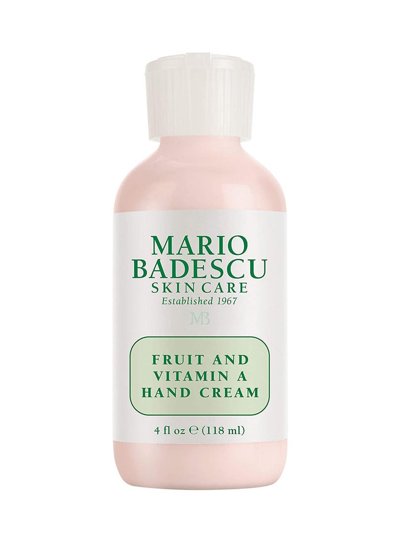 Mario Badescu Fruit and Vitamin A Hand Cream, 4 Fl Oz