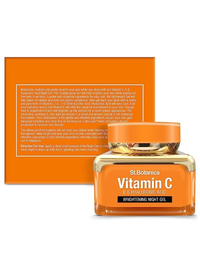 St.Botanica Vitamin C, E & Hyaluronic Acid Brightening Night Gel, 50 g (Night Cream)