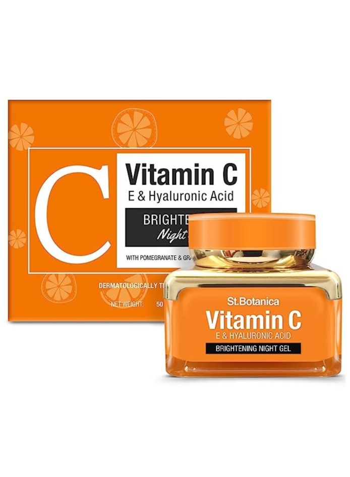 St.Botanica Vitamin C, E & Hyaluronic Acid Brightening Night Gel, 50 g (Night Cream)