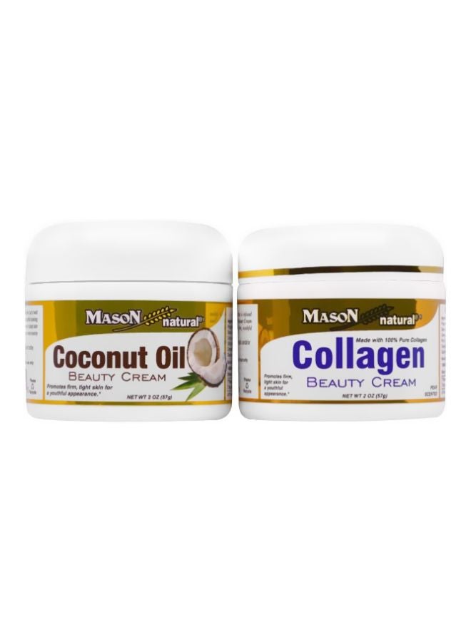 2-Piece Coconut Oil Beauty Cream And Collagen Beauty Cream 57grams