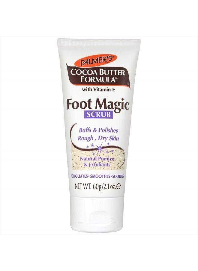 Cocoa Butter Formula Foot Magic Exfoliating Foot Scrub with Vitamin E, Use With Foot Scrubber for Pedicure, For Dry, Cracked Feet, 2.1 Ounce