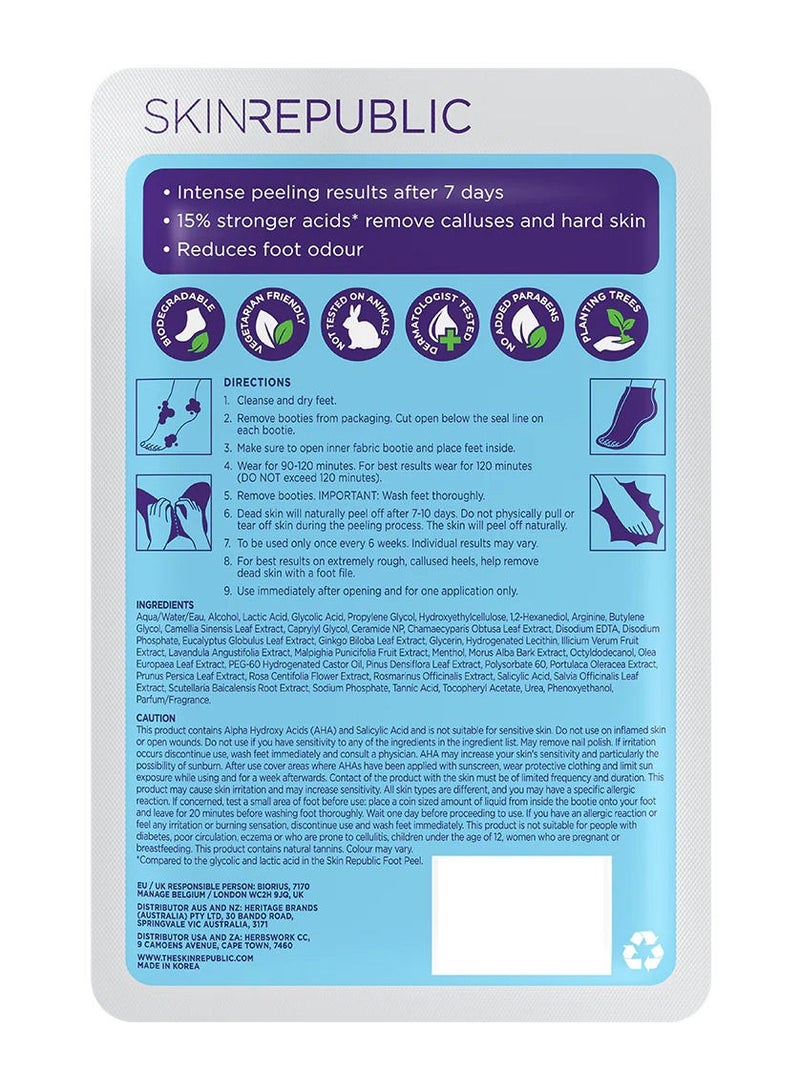 Pedi Peel Foot Mask (1 Pair) – Exfoliating Foot Mask with AHA, Tannic Acid & Ginkgo Biloba, Removes Hard Skin, Cracked Heels & Calluses in 7 Days, Fights Odour, Smooths & Repairs Skin