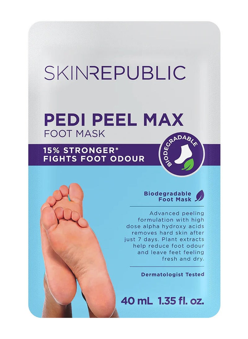 Pedi Peel Foot Mask (1 Pair) – Exfoliating Foot Mask with AHA, Tannic Acid & Ginkgo Biloba, Removes Hard Skin, Cracked Heels & Calluses in 7 Days, Fights Odour, Smooths & Repairs Skin