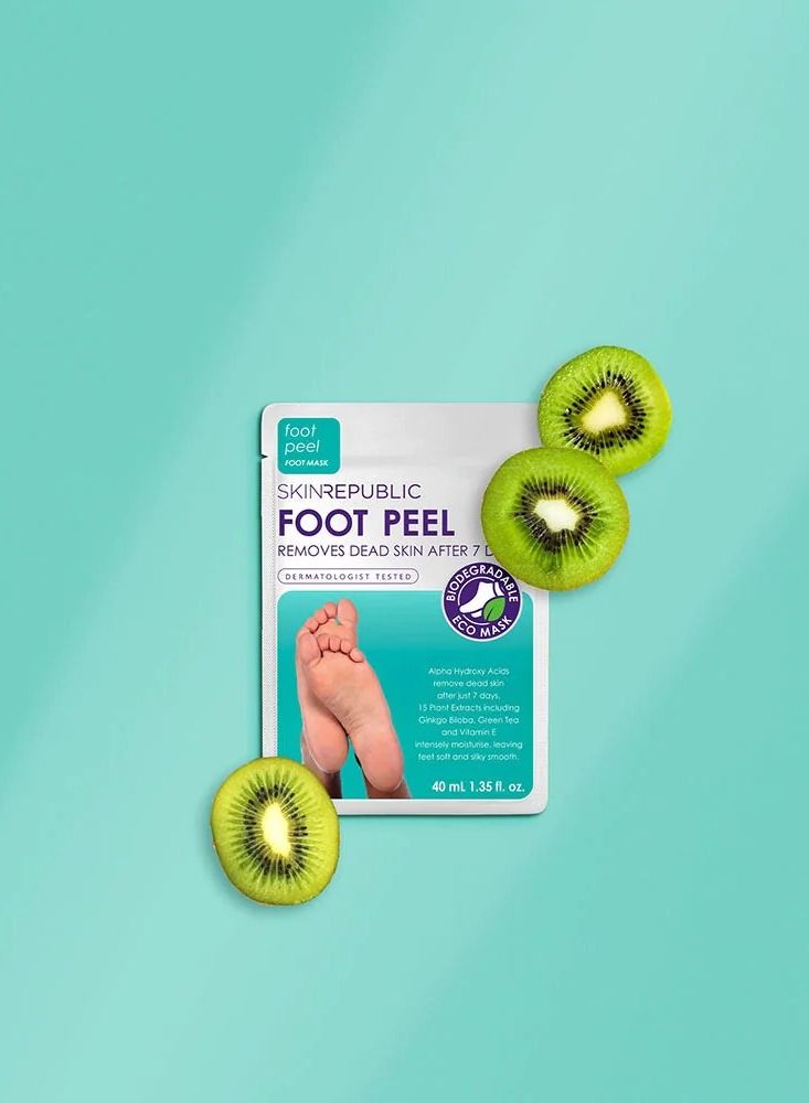 Foot Peel Mask (1 Pair) – Exfoliating Foot Mask with AHA, Ginkgo Biloba & Vitamin E, Removes Dead Skin, Repairs Cracked Heels, Softens Calluses, Smooths & Hydrates Dry & Rough Feet