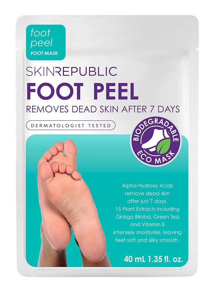 Foot Peel Mask (1 Pair) – Exfoliating Foot Mask with AHA, Ginkgo Biloba & Vitamin E, Removes Dead Skin, Repairs Cracked Heels, Softens Calluses, Smooths & Hydrates Dry & Rough Feet