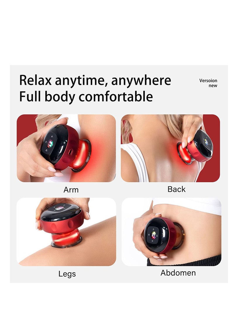 Electric cupping therapy massager equipment tools scraping hot compression sucking function is suitable for scraping the back of the arm, waist and leg abdomen, whole body relaxation