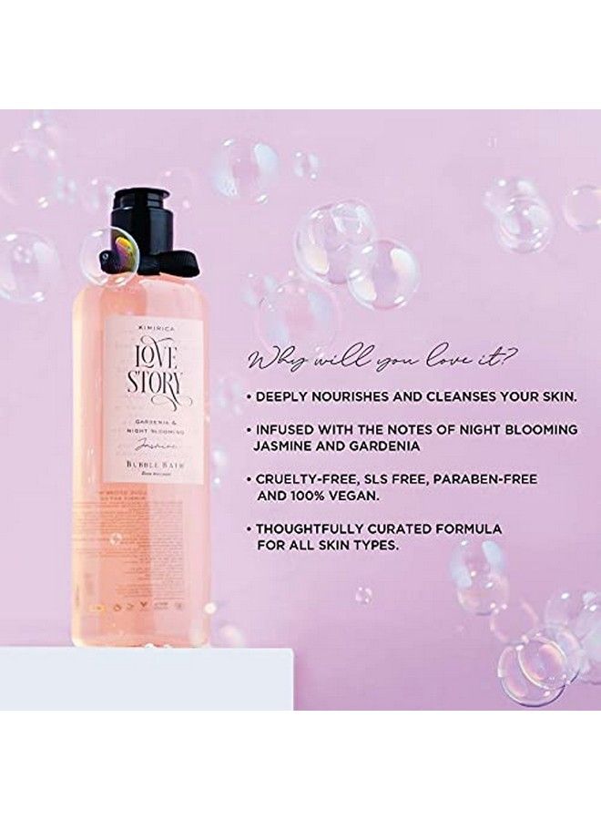 Love Story Bubble Bath Bottle 100% Vegan And Paraben Free With Goodness Of Ginkgo Biloba & White Tea Extracts Provitamin B5 Aloe Vera & Vitamin E 290 Ml
