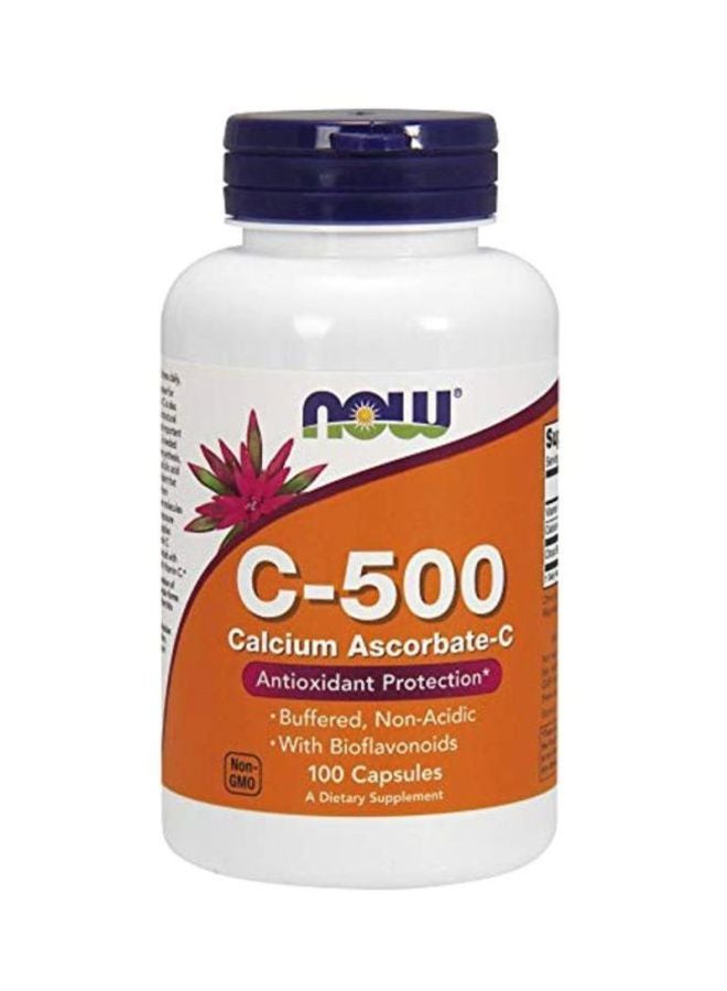 C-500 Calcium Ascorbate-C Antioxidant Protection Dietary Supplement - 100 Capsules