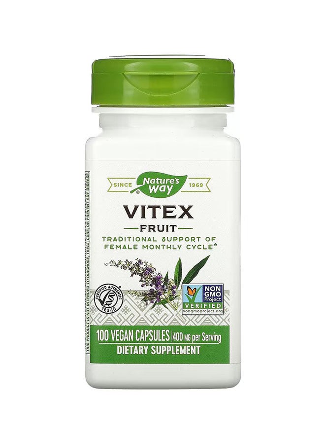 Vitex Fruit 400mg - 100 Vegetarian Capsules
