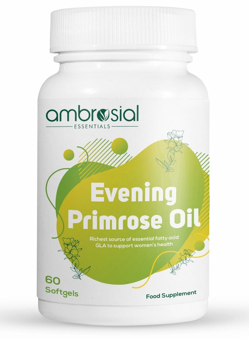 Evening Primrose Oil 1000Mg (Epo) Cold Pressed Primrose Oil Capsules- 60 Softgels