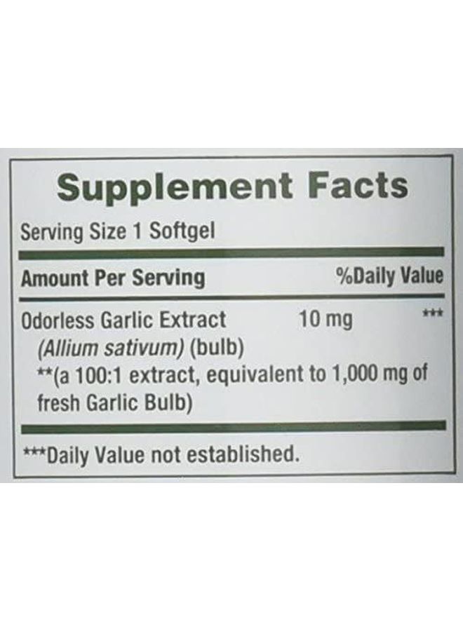 Garlic Extract 1000 Mg Heart Health Supplement - 100 Softgels