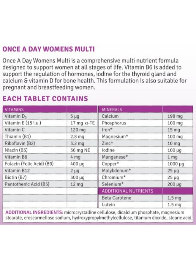 Womens Multi - 11 Vitamins ,11 Minerals And 2 Antioxidants - 30 Tablets