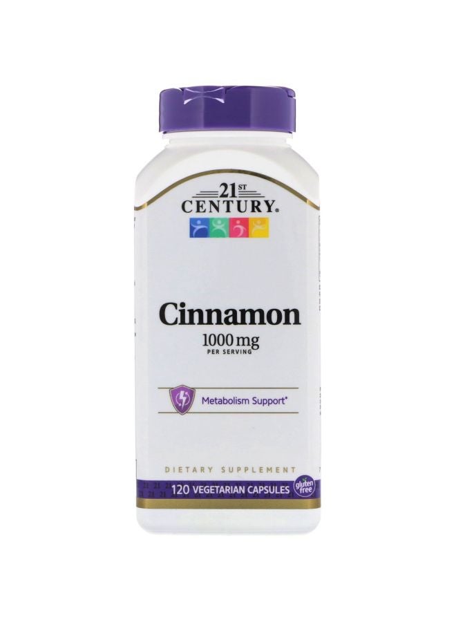 Cinnamon Dietary Supplement 1000 mg - 120 Vegetarian Capsules