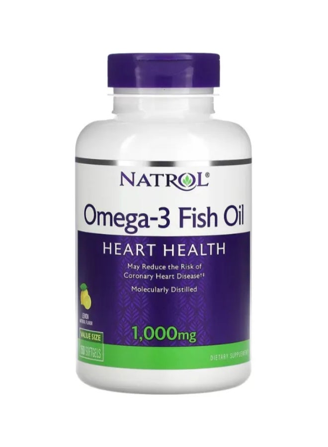 Omega-3 Fish Oil 1000mg Lemon Flavor 150 Softgels
