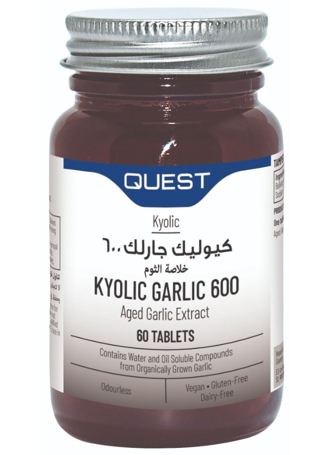 Kyolic Garlic 600 Aged Garlic Extract 60 Tablets