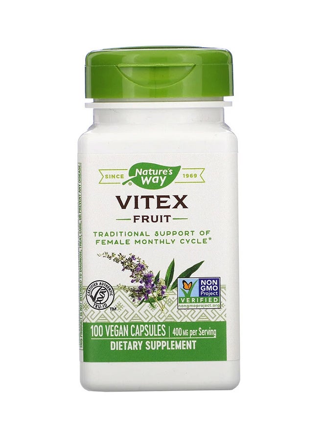 Vitex Fruit Dietary Supplement 100 Capsules
