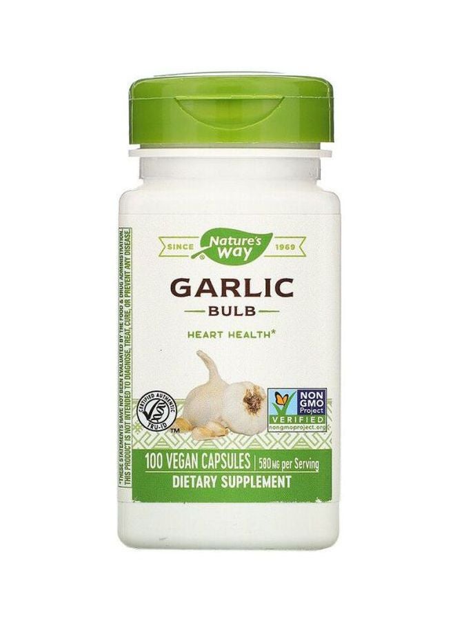 Garlic Bulb Dietary Supplement - 100 Vegan Capsules