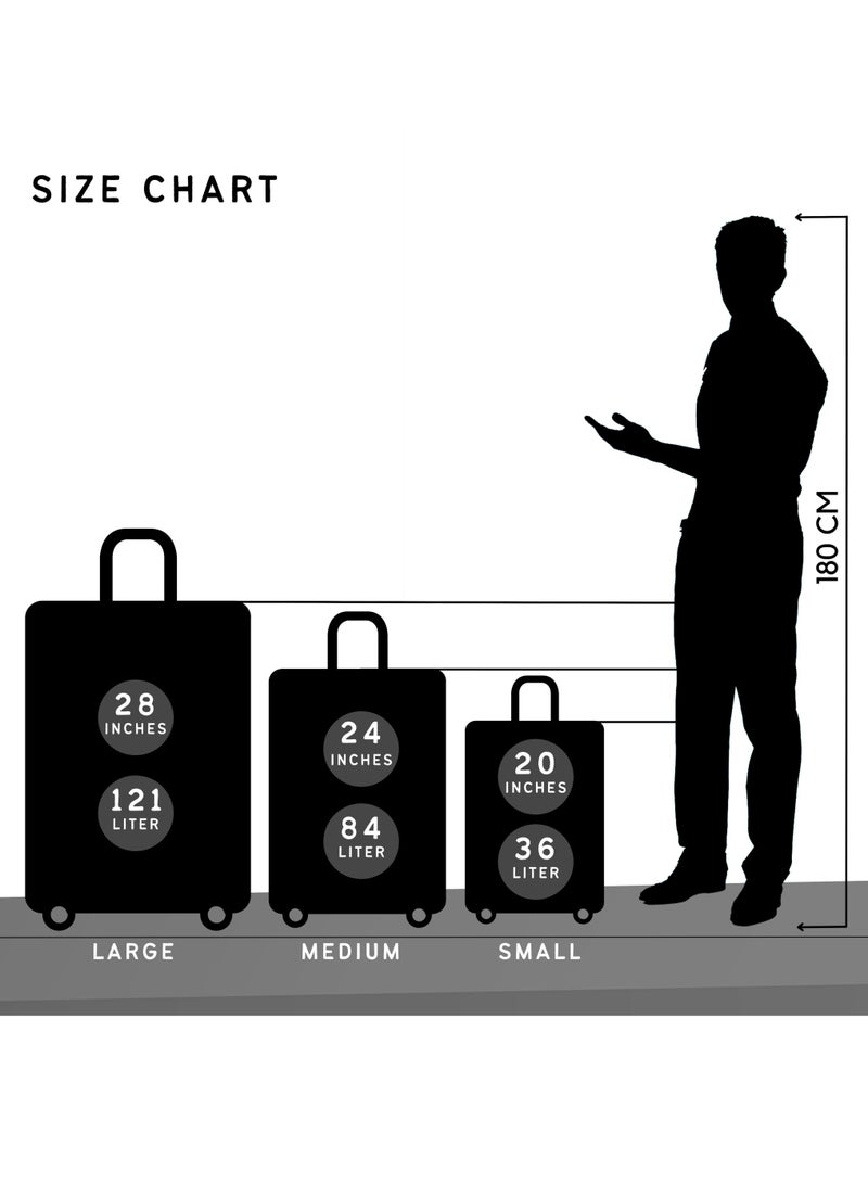 Reflection 24 Inch Crinkle Carry-on Suitcase Lightweight Vertical Series Travel Soft Luggage Trolley with 84L Storage Capacity and 4 Spinner Wheels Grey