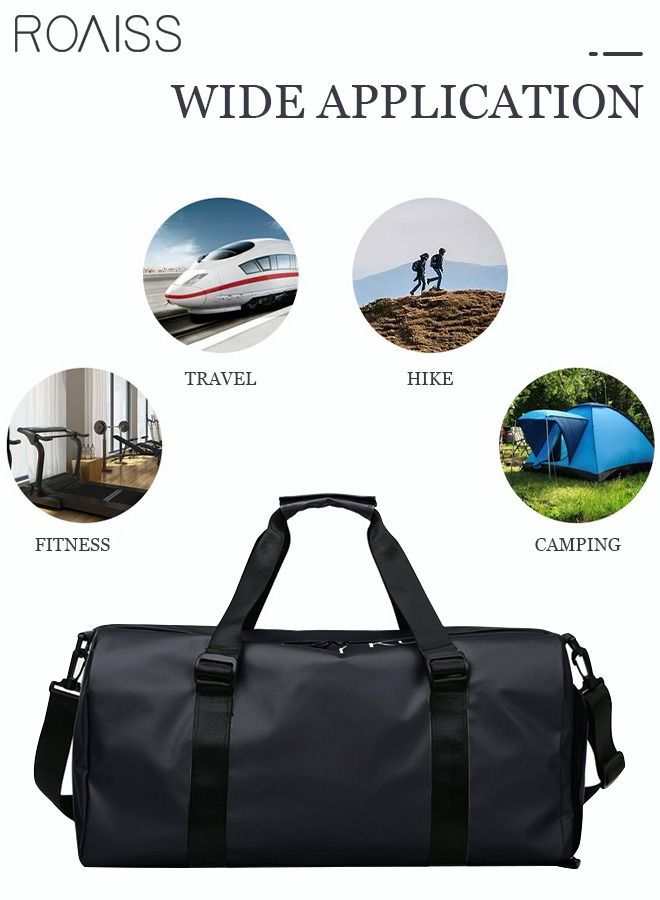 Unisex Gym Duffel Bag Shoes Compartment Lightweight Waterproof Multipurpose Large Capacity Outdoor Luggage Handbag for Fitness Sports Swimming Travel Black