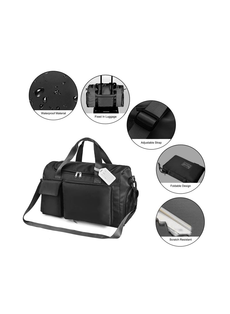 Travel Duffel Bag Large Capacity Gym Overnight Weekend Bags for Women Foldable Hospital Bag with Wet and Dry Separation Portable Holdall Cabin Bag for Sports and Travel