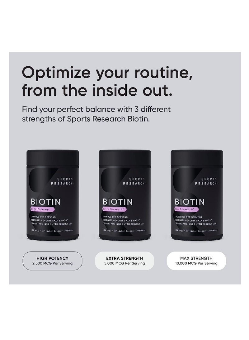 Sports Research Biotin High Potency  2500 mcg 120 softgels