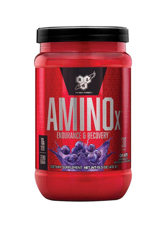 Amino Energy Powder for Endurance And Recovery, Effervesent Instantized Amino Acids, Dietary Supplement - Grape, 435 Grams, 30 Servings