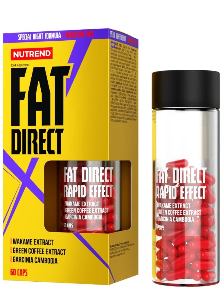 Fat Direct 60 Capsule, No Flavour, Night Fat Burner, Natural Extracts for Fat Reduction