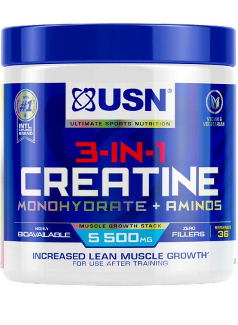 3-IN-1 Creatine  Monohydrate + Amino 5500mg 36 Servings