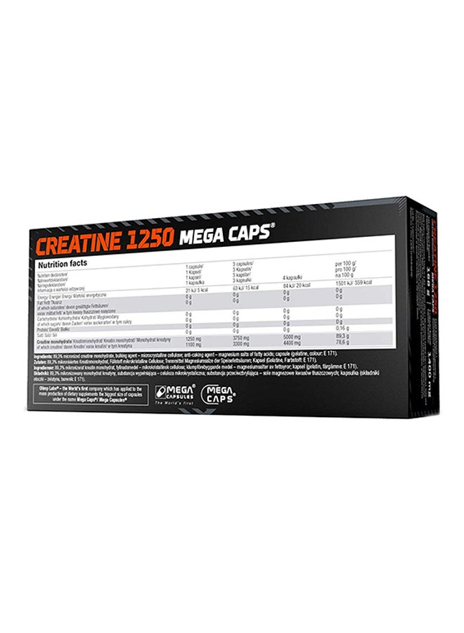 Creatine 1250 Mega Caps Food Supplement - 120 Capsules