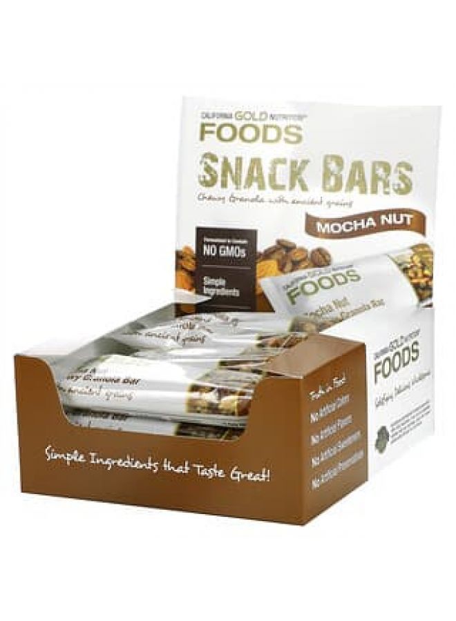 California Gold Nutrition FOODS Mocha Nut Chewy Granola Bars 12 Bars 1.4 oz (40 g) Each