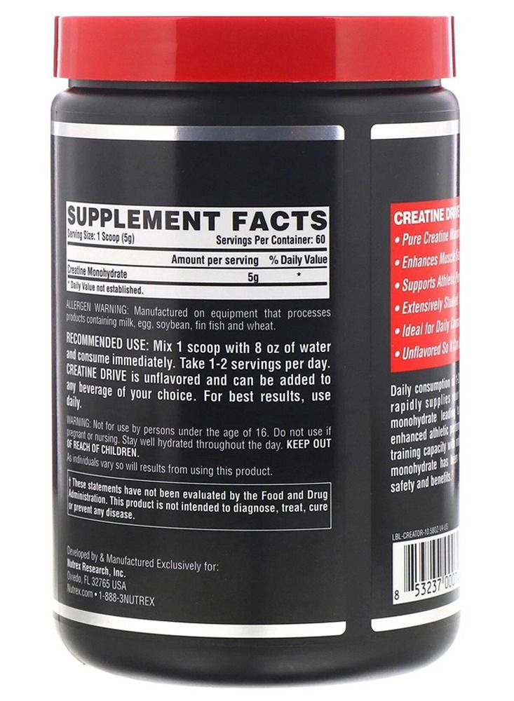 Creatine Drive Unflavored 60 Servings 300g