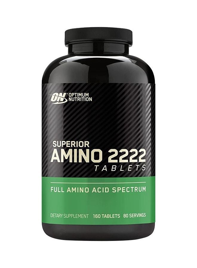 Superior Amino 2222 Tablets, Complete Essential Amino Acids, EAAs to Maintain Muscle Tissue - 160 Tablets