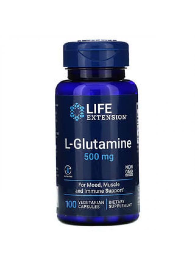 Life Extension L-Glutamine 500 mg 100 Vegetarian Capsules
