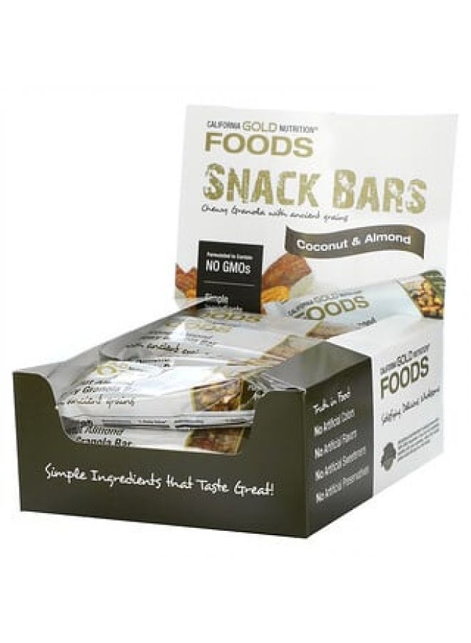 California Gold Nutrition FOODS Coconut Almond Chewy Granola Bars 12 Bars 1.4 oz (40 g) Each