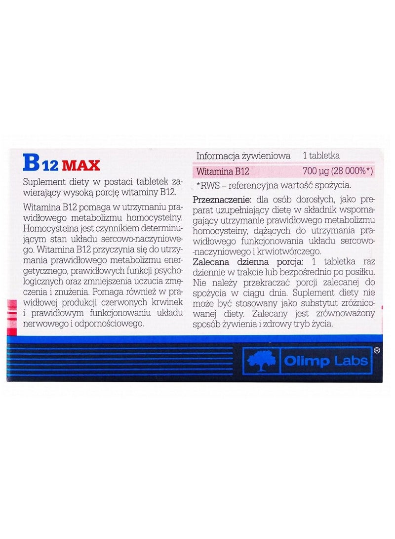 B12 Max 700 Mcg 60 Tablets