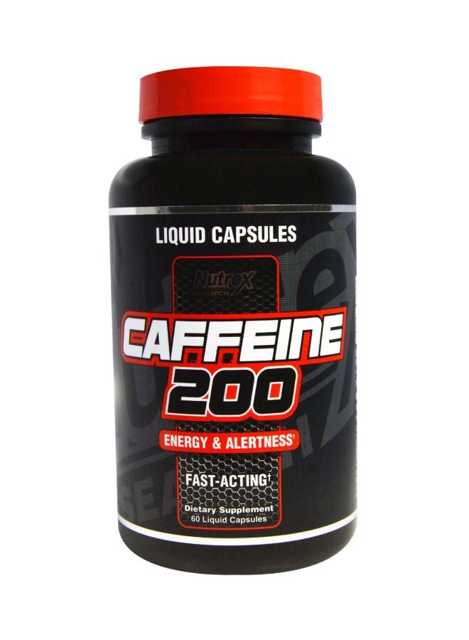 Caffeine 200 Dietary Supplement - 60 Liquid Capsules