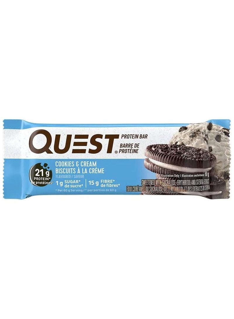 Quest Protein Bar, Cookies & Cream, 21g Protein 1bar